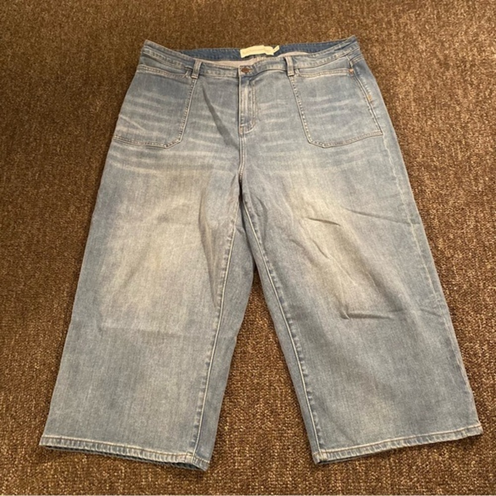 Soft Surroundings Jeans Women’s Size 22W Light Wash Baggy Leg‎ Blue Jean